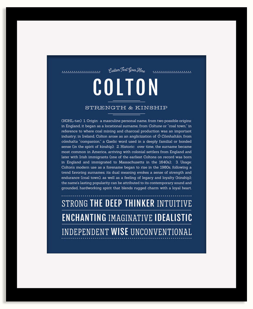Frame Options | Midnight Blue | Black Frame, Matted