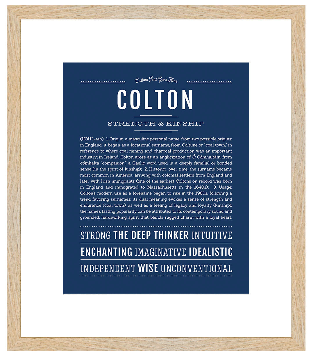 Frame Options | Midnight Blue | Maple Frame, Matted