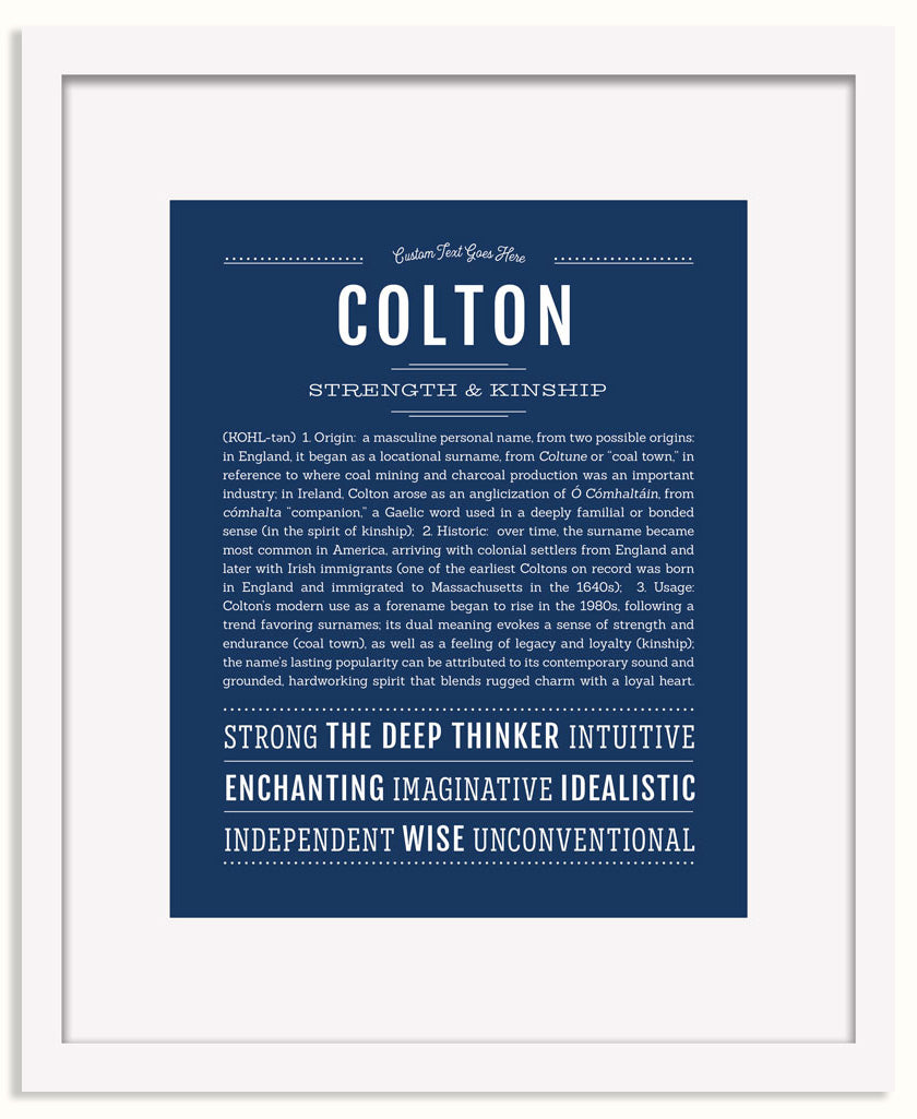 Frame Options | Midnight Blue | White Frame, Matted