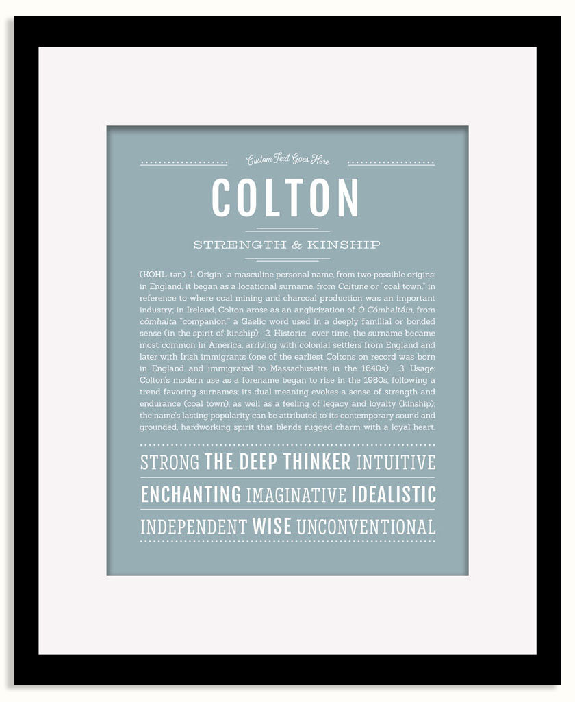 Frame Options | Powder Blue | Black Frame, Matted