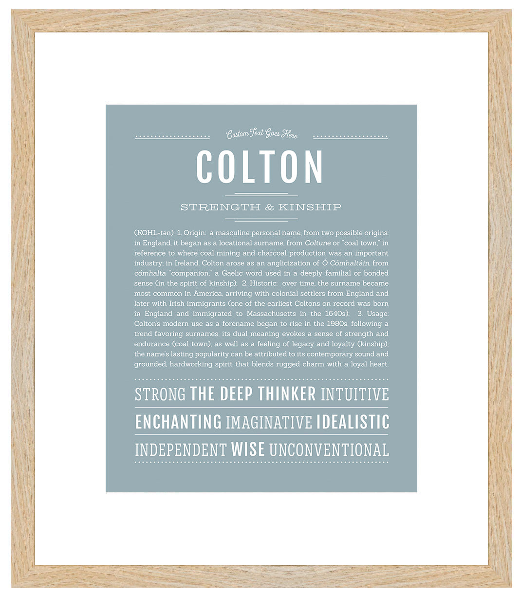 Frame Options | Powder Blue | Maple Frame, Matted