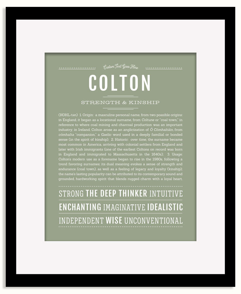 Frame Options | Sage | Black Frame, Matted