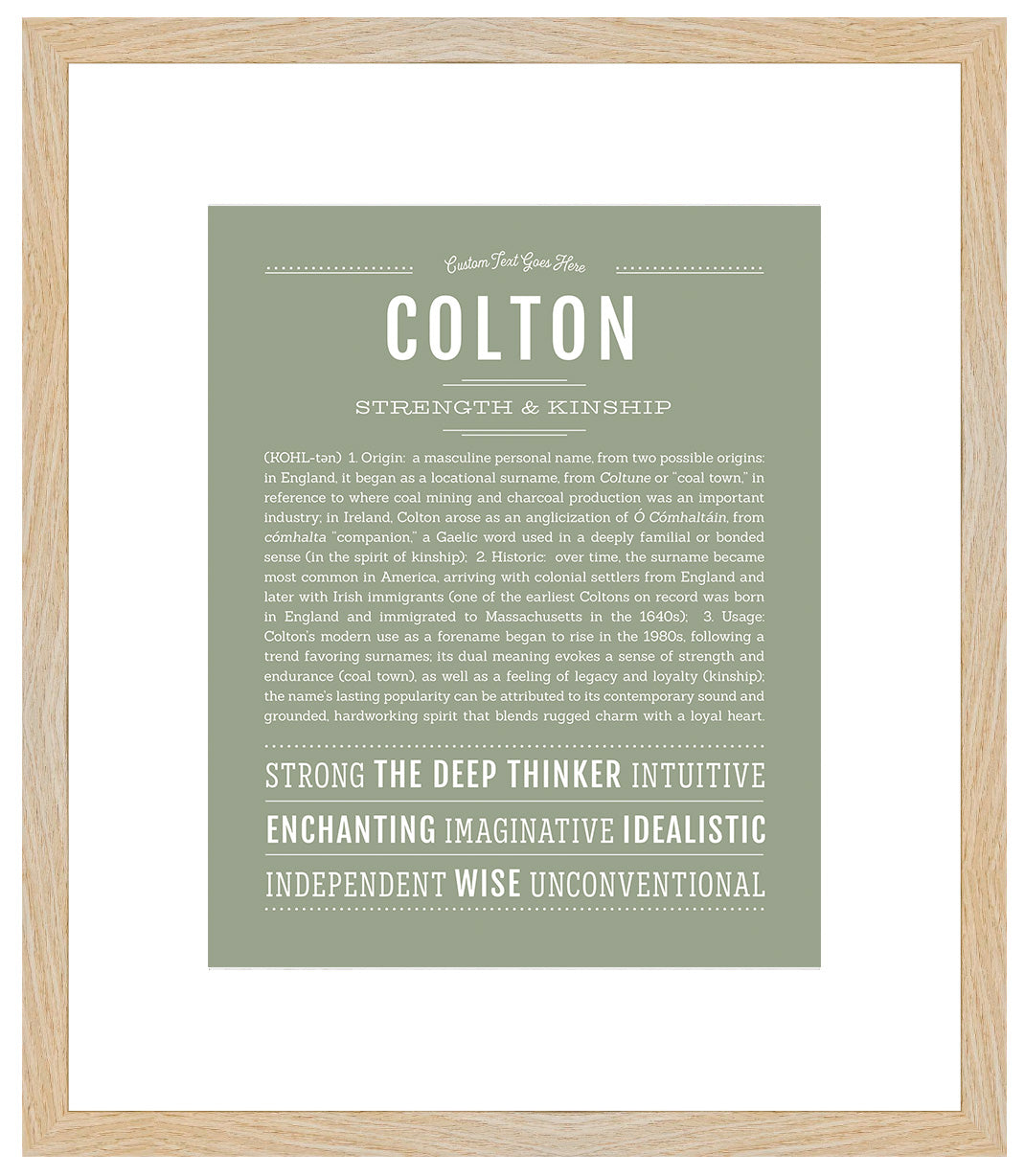 Frame Options | Sage | Maple Frame, Matted