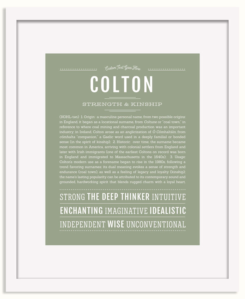 Frame Options | Sage | White Frame, Matted