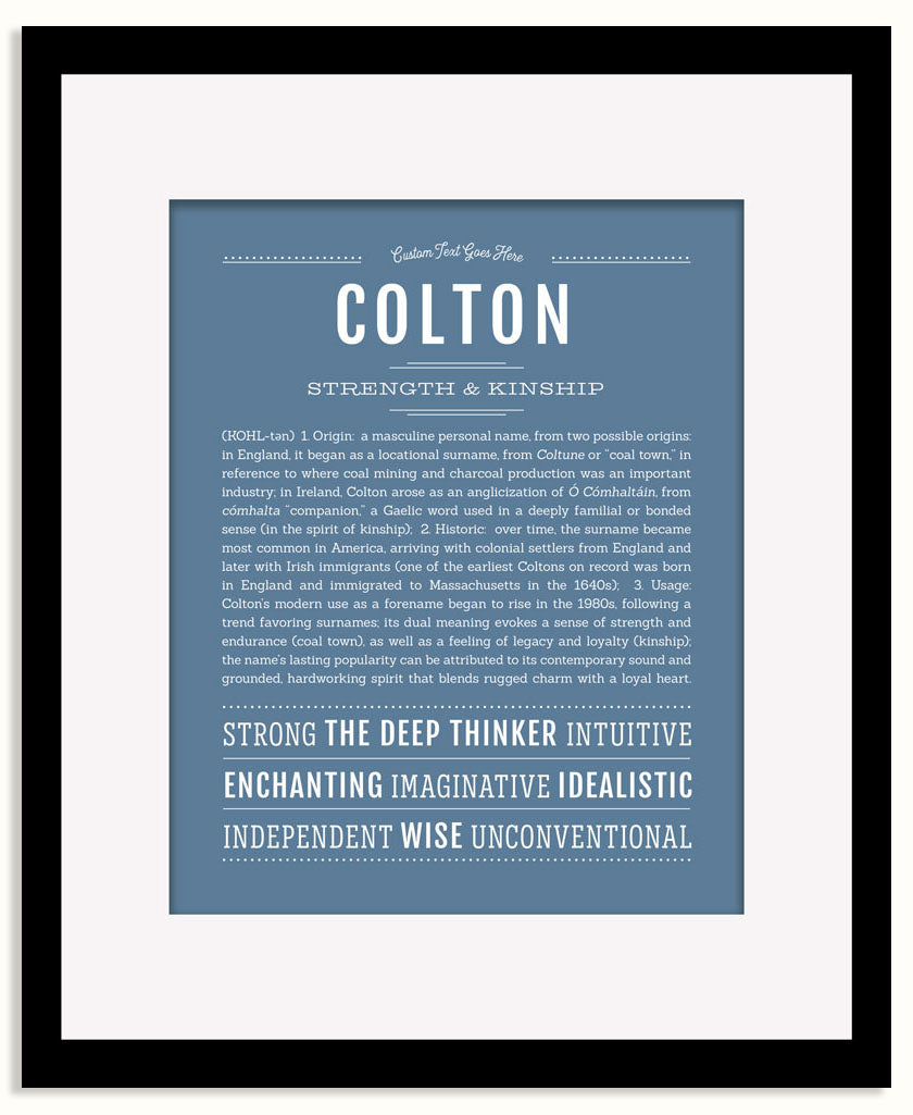 Frame Options | Steele Blue | Black Frame, Matted