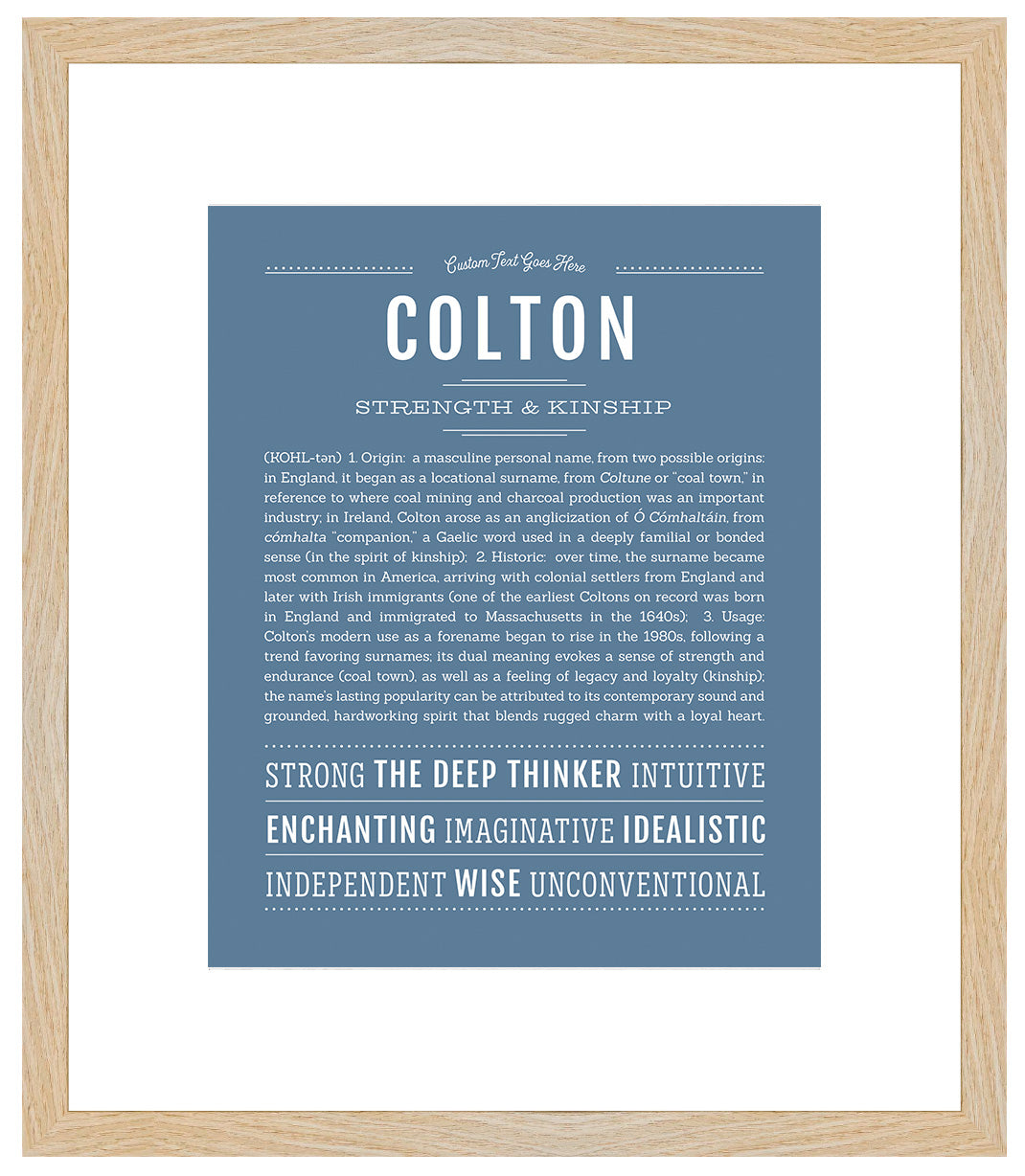 Frame Options | Steele Blue | Maple Frame, Matted