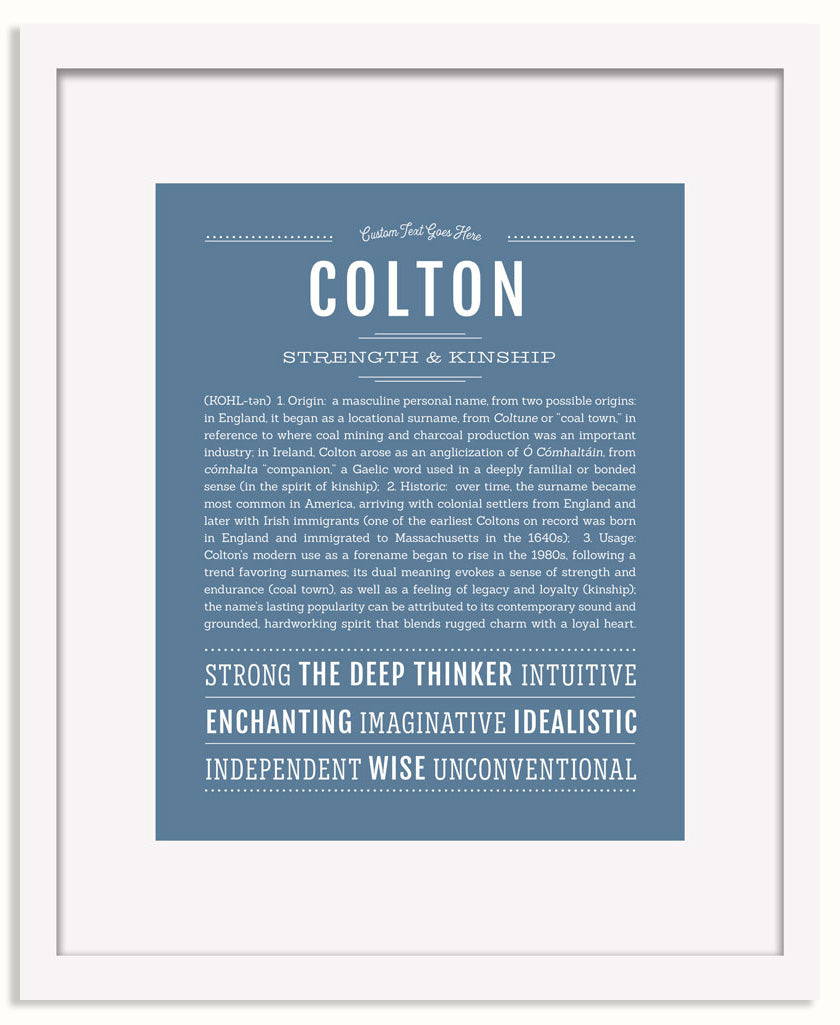 Frame Options | Steele Blue | White Frame, Matted