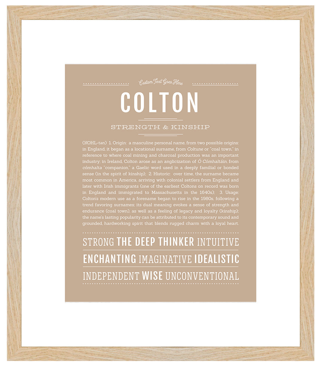 Frame Options | Tan | Maple Frame, Matted