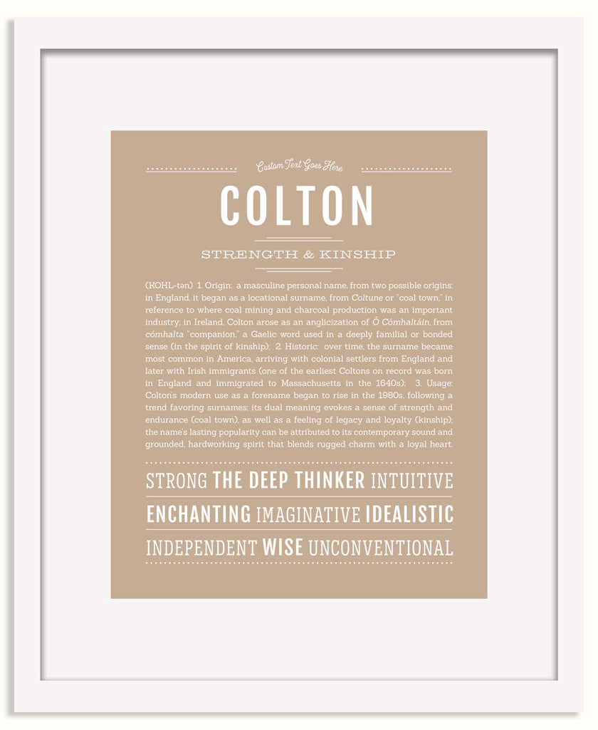 Frame Options | Tan | White Frame, Matted