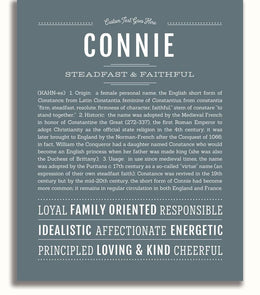 Connie | Name Art Print – Name Stories