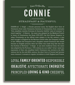 Connie | Name Art Print – Name Stories