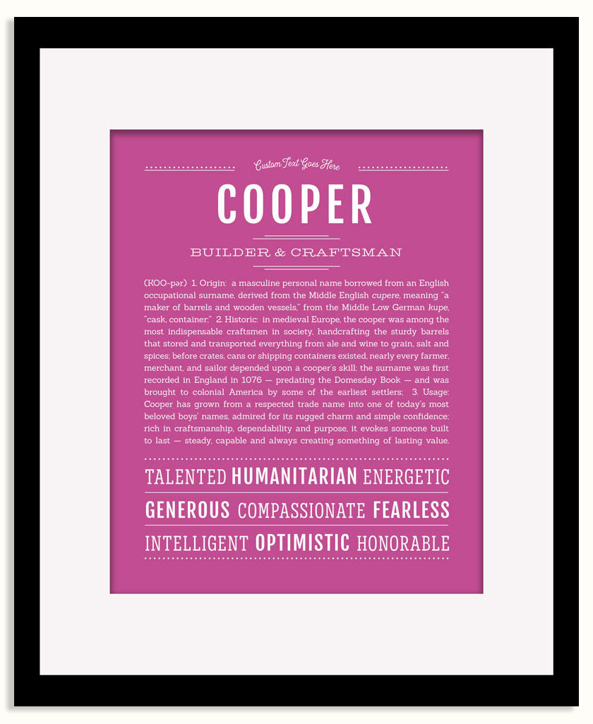 Frame Options | Dark Pink | Maple Frame, Matted