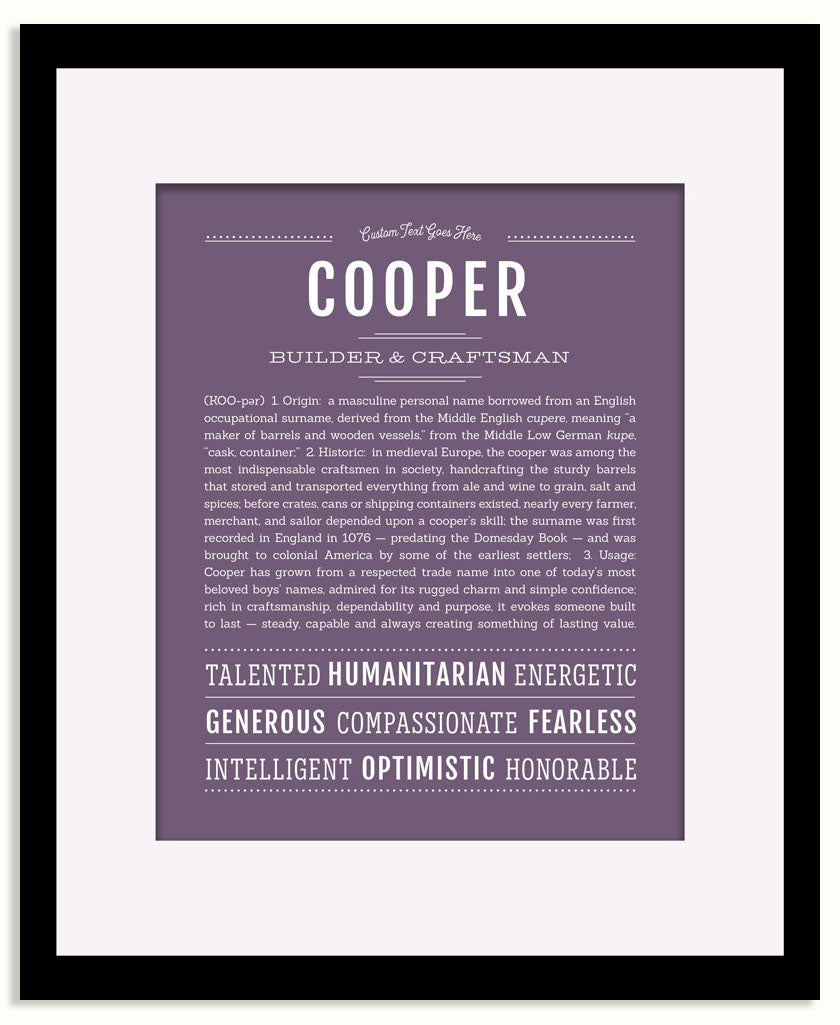 Frame Options | Deep Purple | Maple Frame, Matted