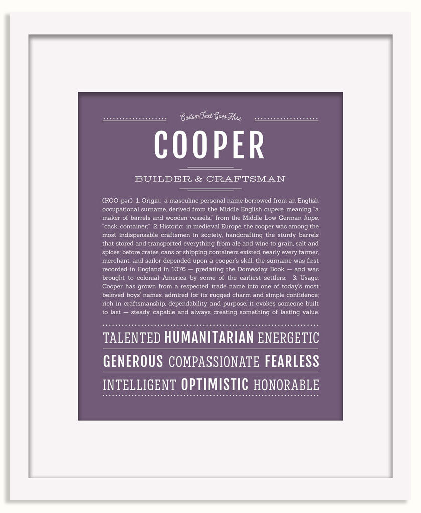Frame Options | Deep Purple | Black Frame, Matted
