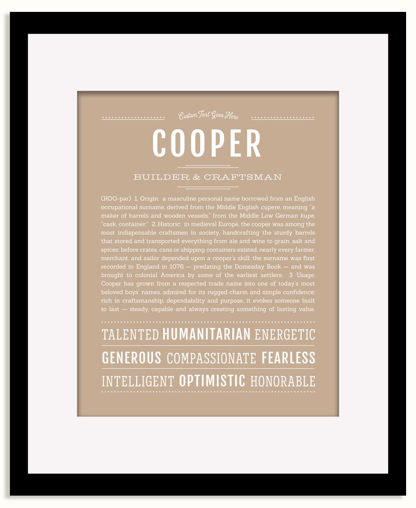 Frame Options | Tan | Maple Frame, Matted