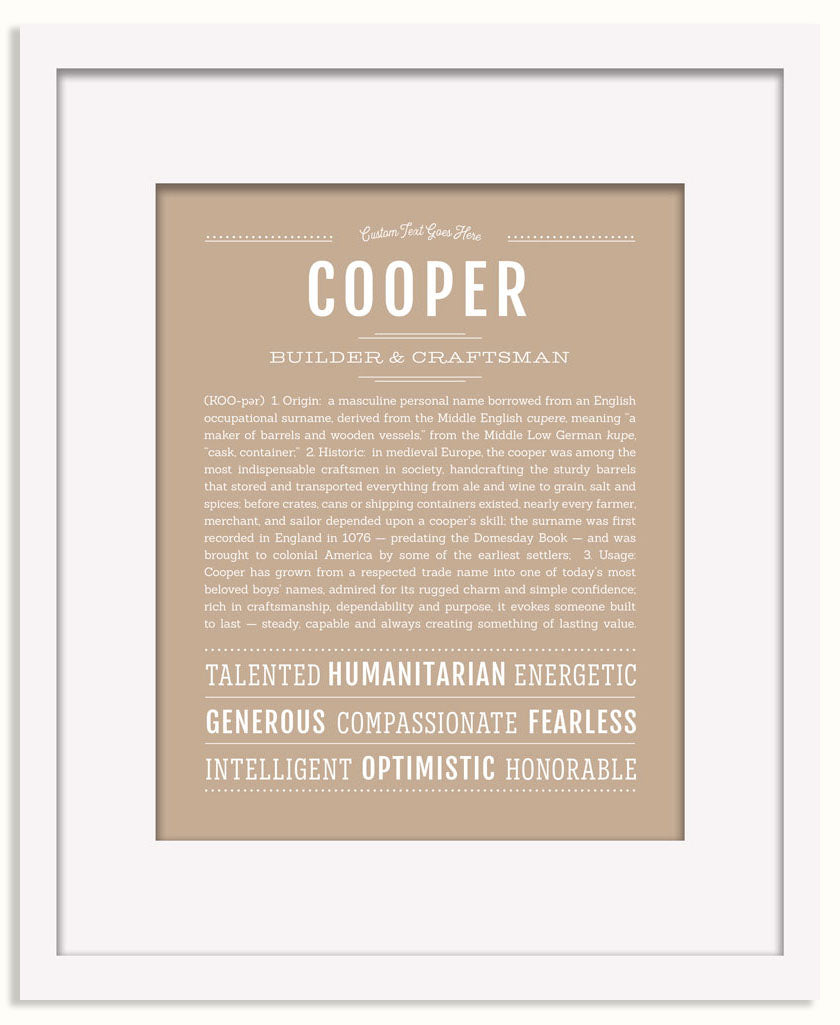 Frame Options | Tan | Black Frame, Matted