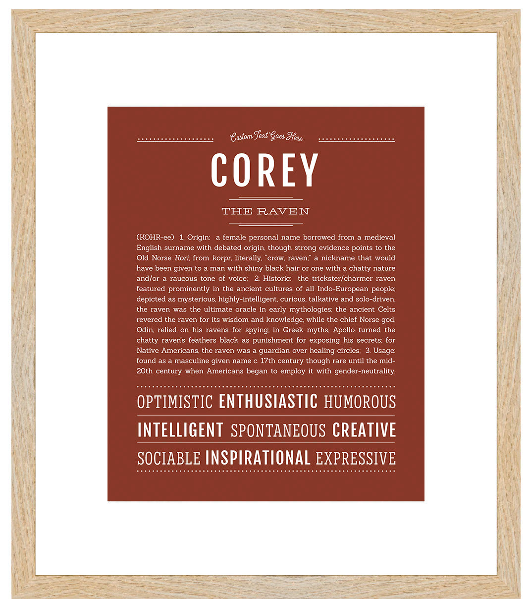 Corey (female) | Name Art Print