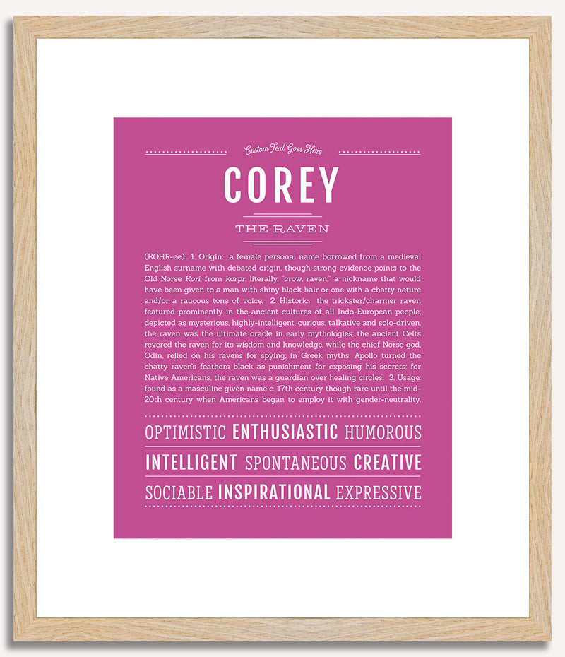 Corey (female) | Name Art Print