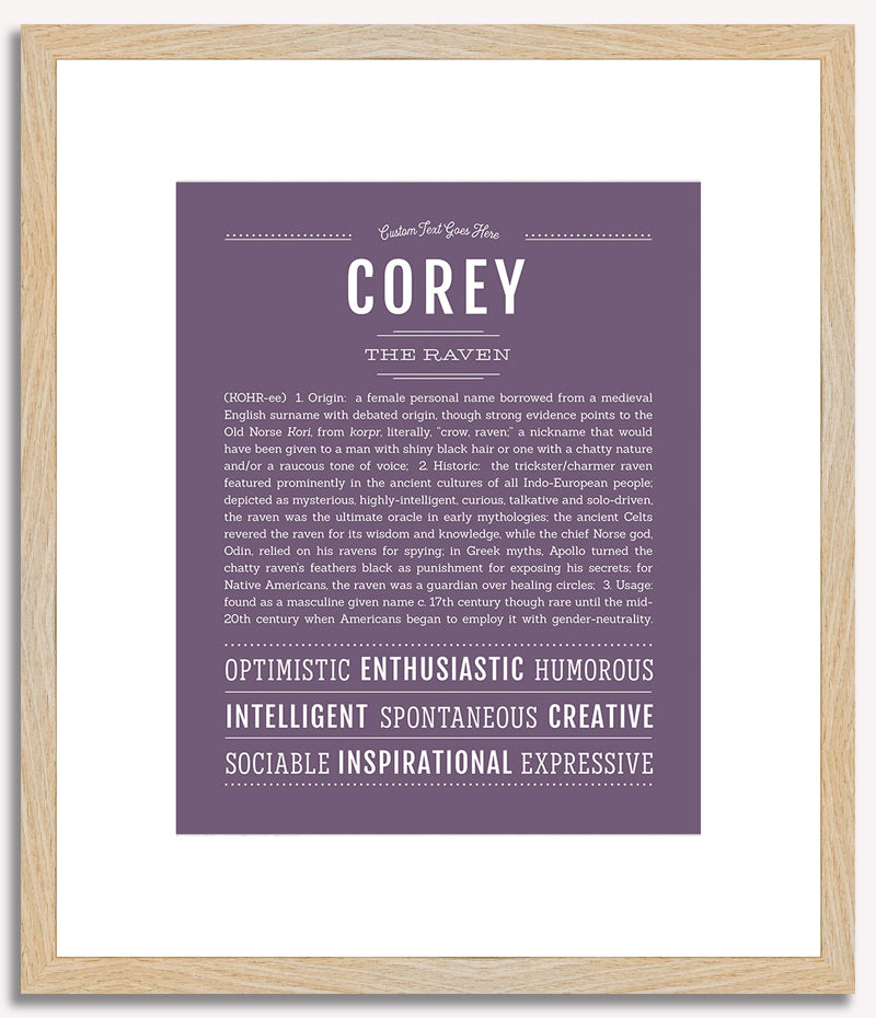 Corey (female) | Name Art Print