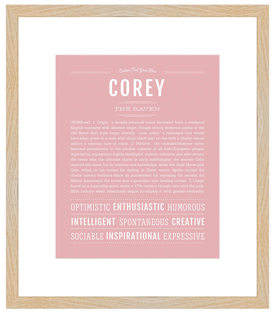 Corey (female) | Name Art Print