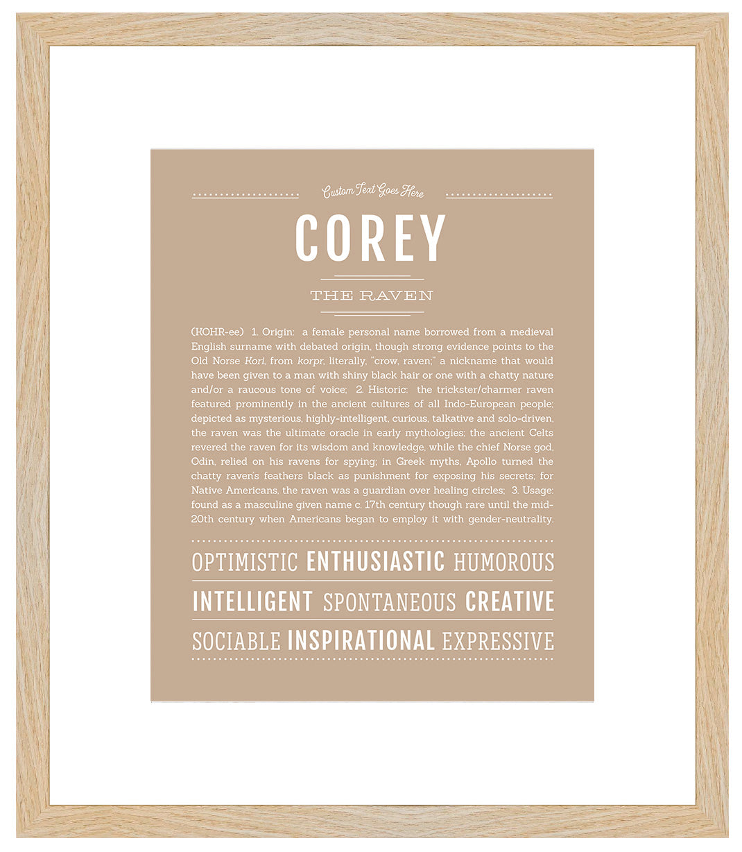 Corey (female) | Name Art Print