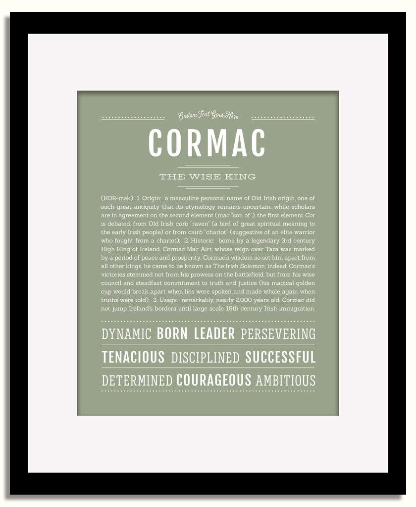 Frame Options | Sage | Black Frame, Matted