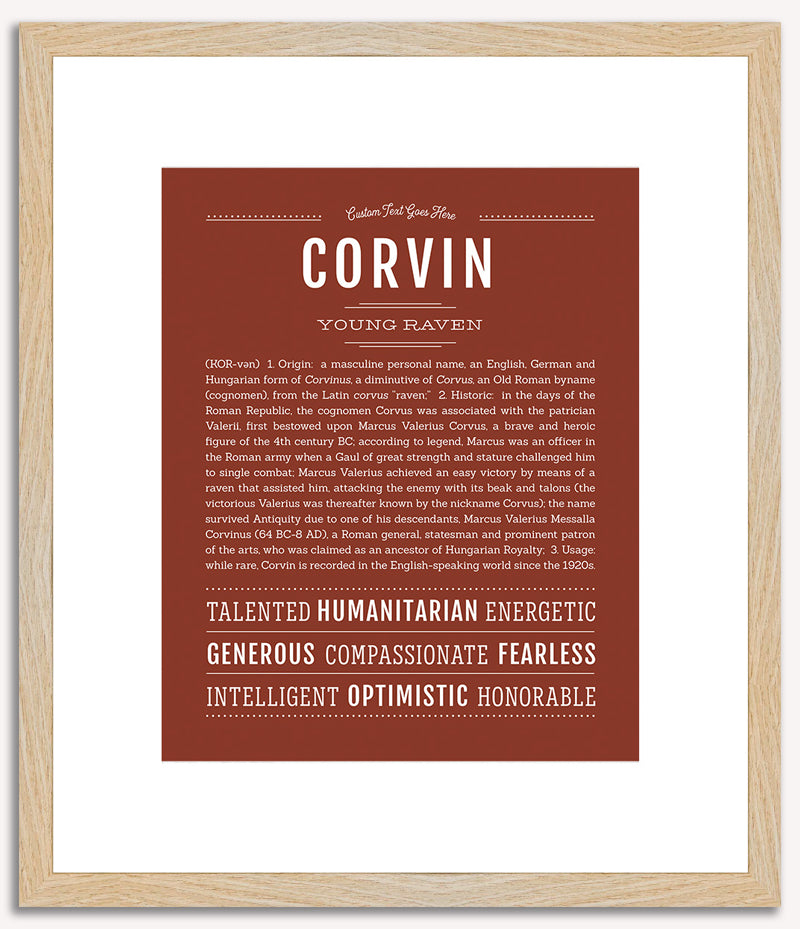 Corvin | Name Art Print