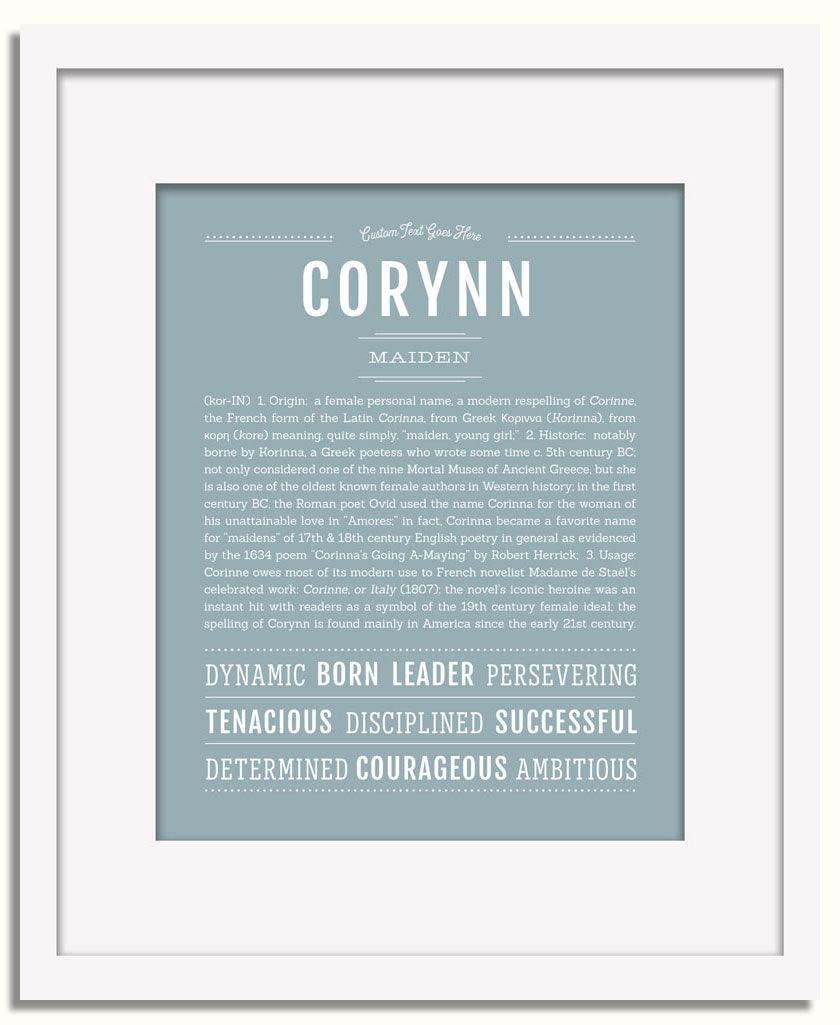 Frame Options | Powder Blue | White Frame, Matted