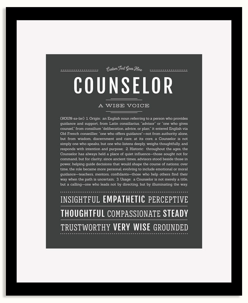 Frame Options | Charcoal Gray | Black Frame, Matted