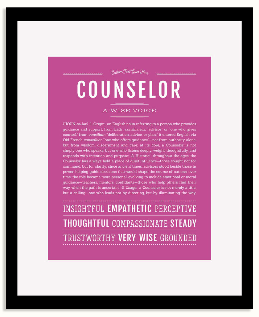 Frame Options | Dark Pink | Black Frame, Matted