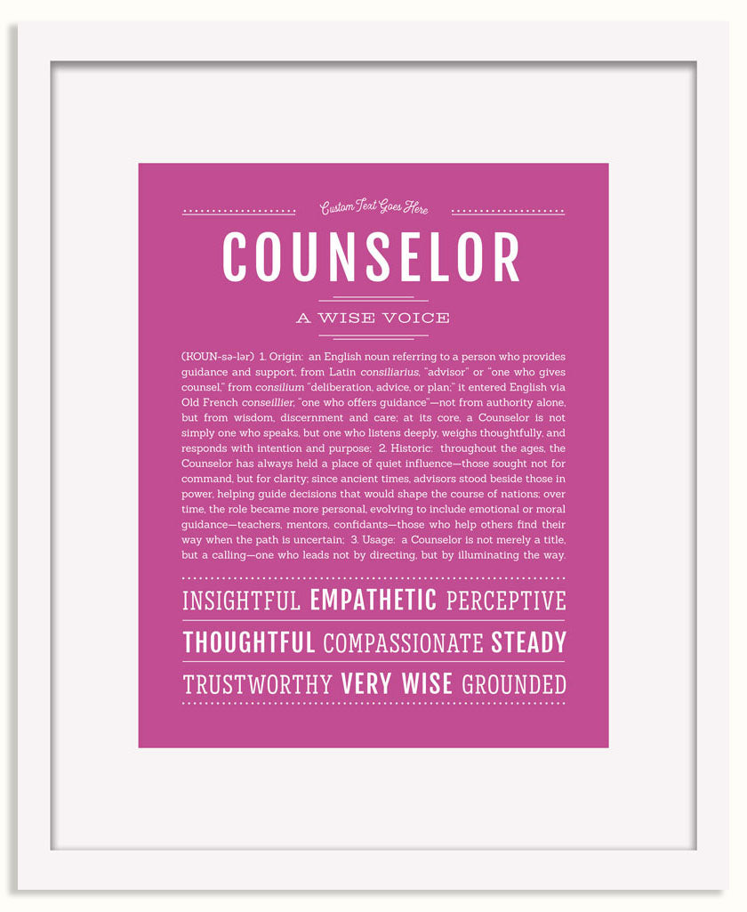 Frame Options | Dark Pink | White Frame, Matted