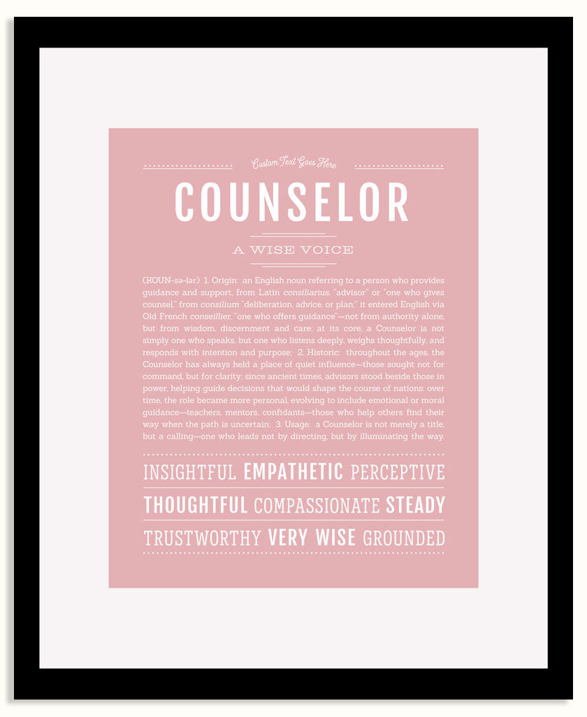 Frame Options | Dusty Rose | Black Frame, Matted