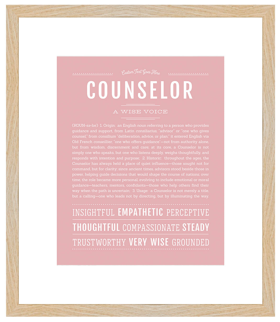 Frame Options | Dusty Rose | Maple Frame, Matted
