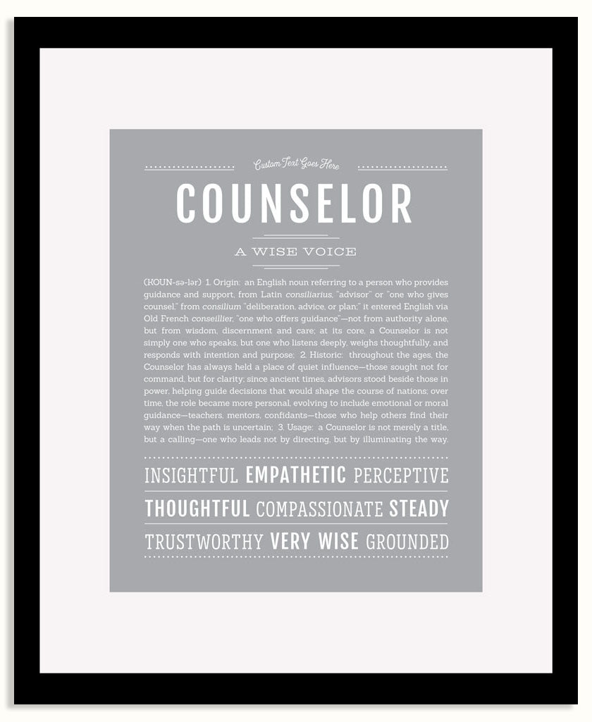 Frame Options | Light Gray | Black Frame, Matted