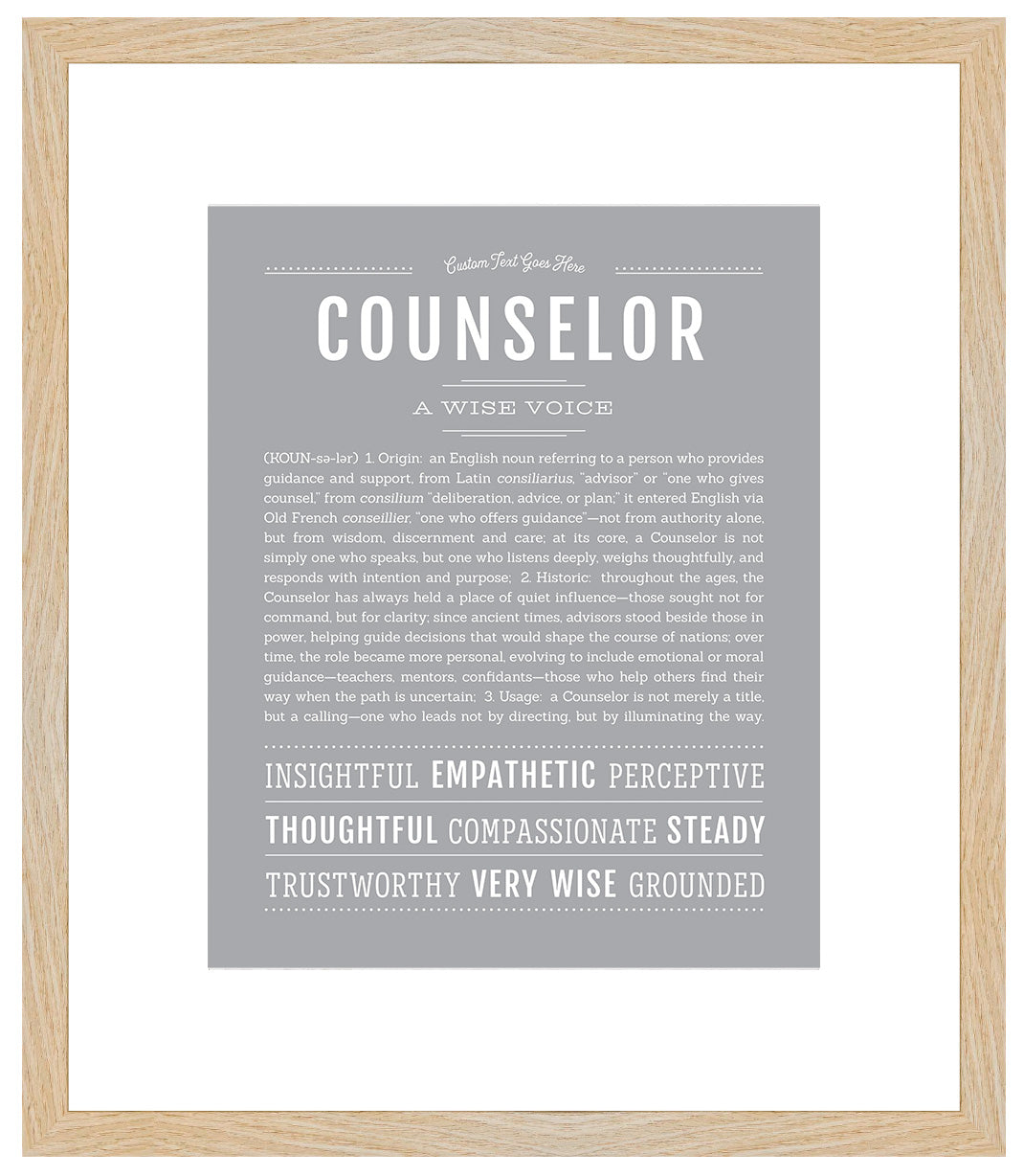 Frame Options | Light Gray | Maple Frame, Matted