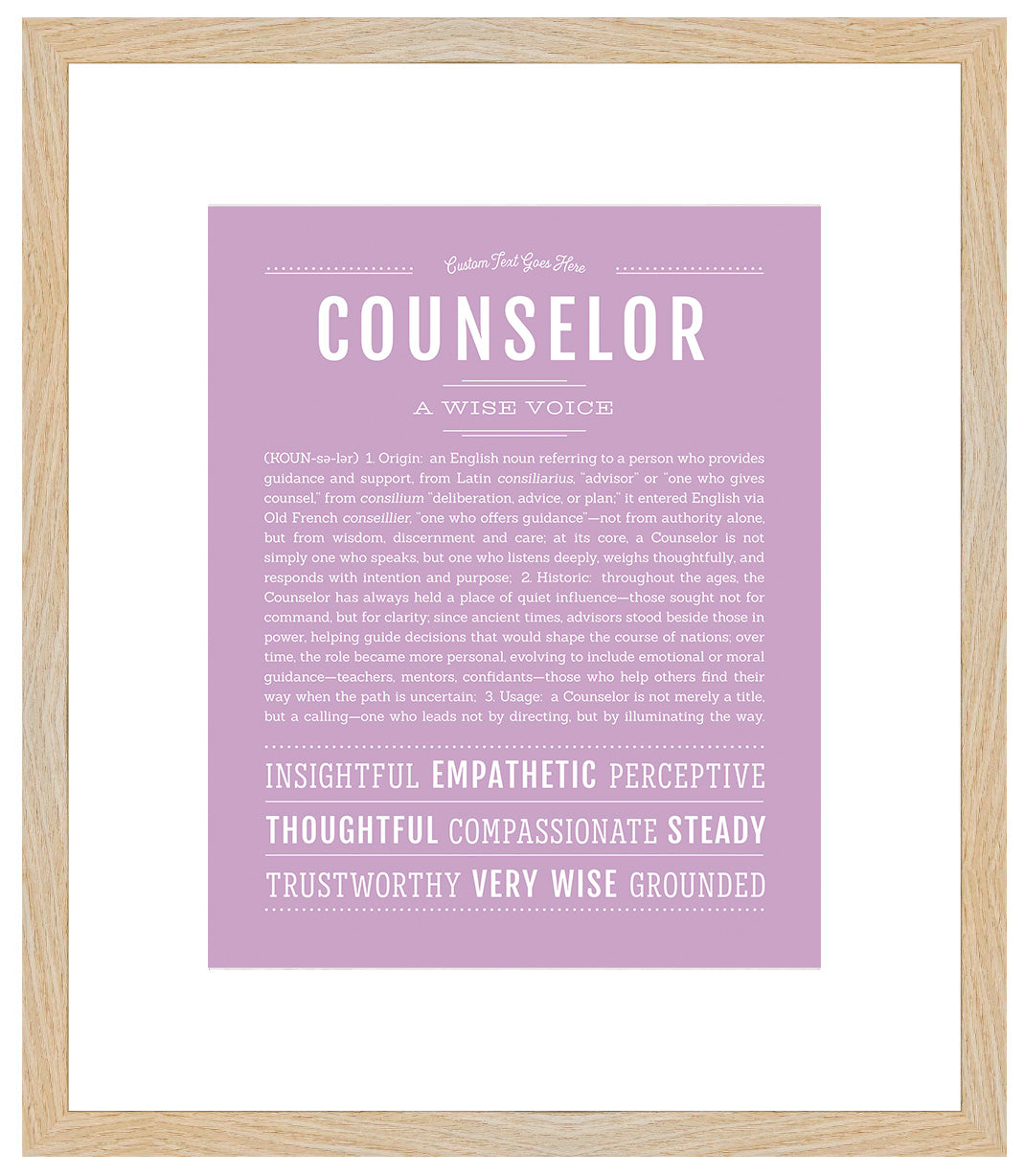 Frame Options | Lilac | Maple Frame, Matted
