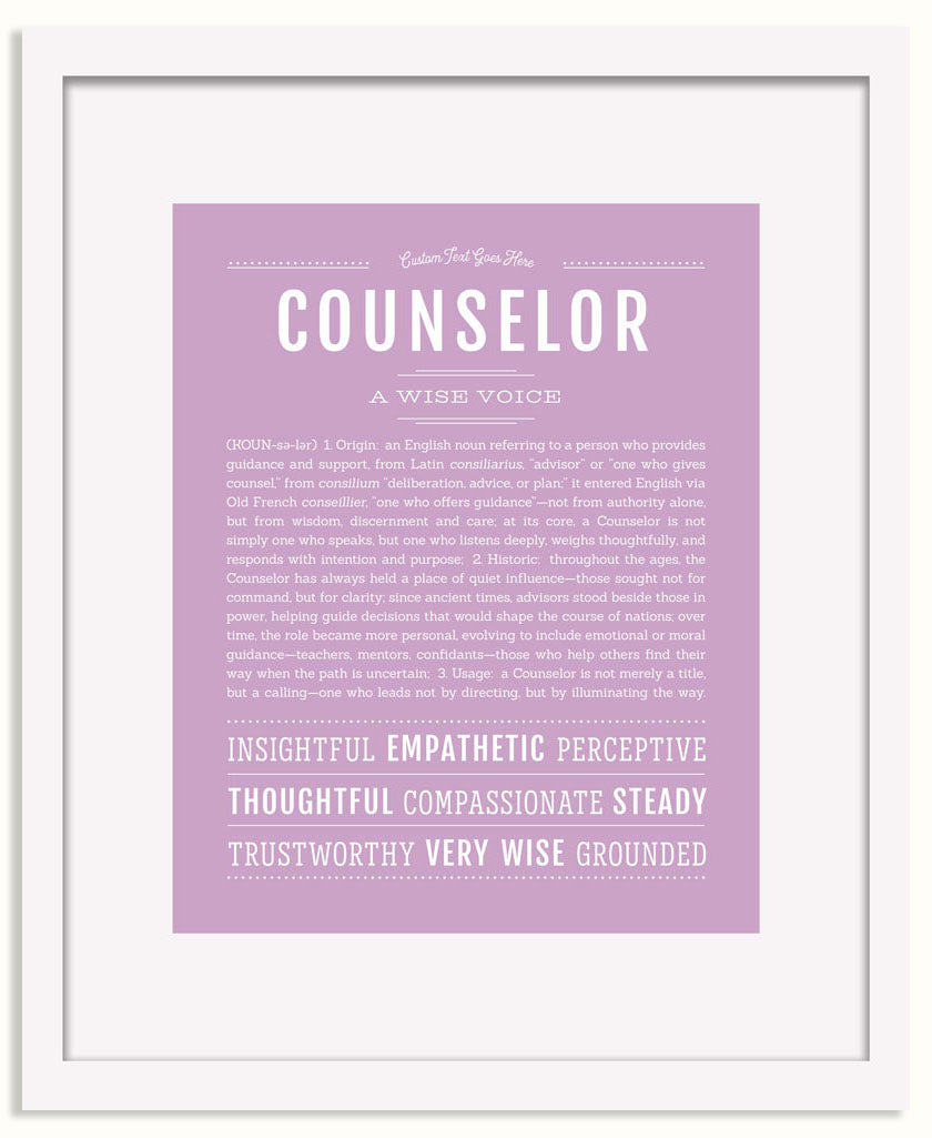 Frame Options | Lilac | White Frame, Matted