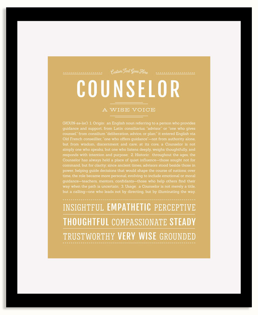 Frame Options | Matte Gold | Black Frame, Matted