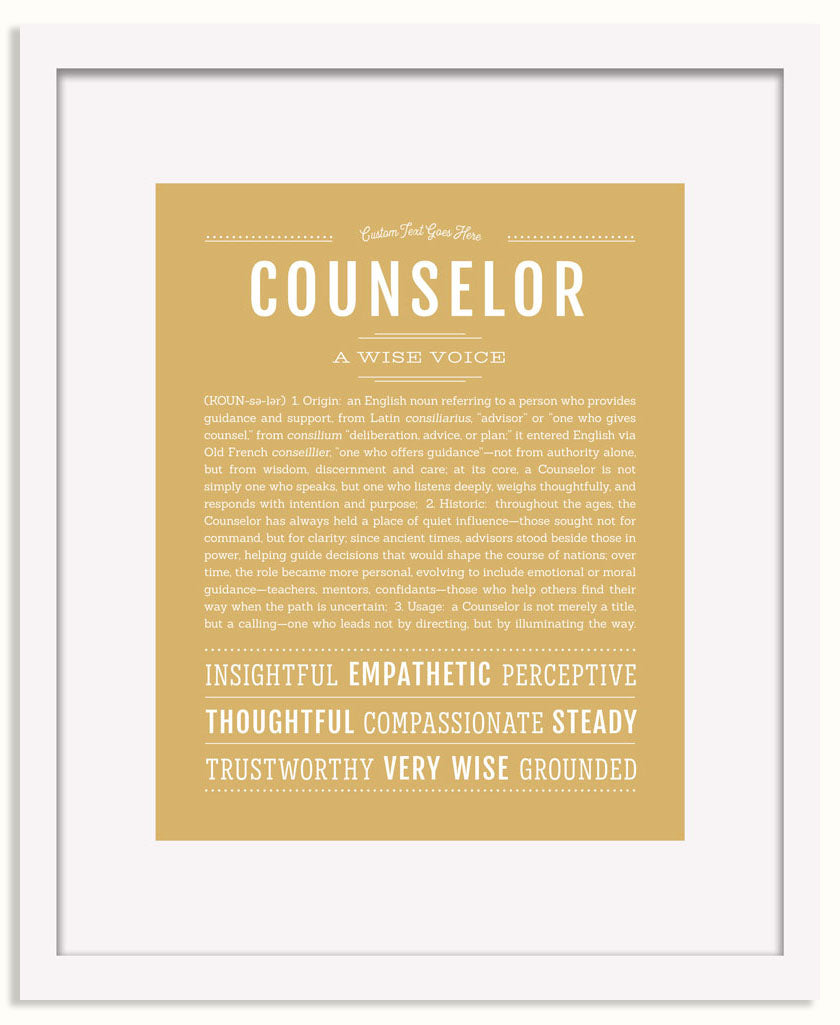 Frame Options | Matte Gold | White Frame, Matted