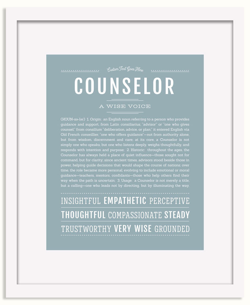 Frame Options | Powder Blue | White Frame, Matted