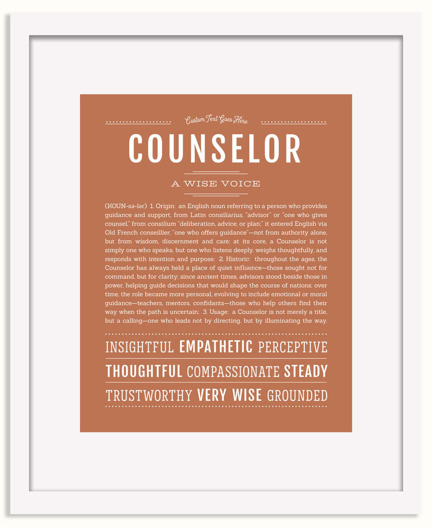 Frame Options | Terra Cotta | White Frame, Matted