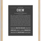 Crew | Name Art Print