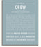 Crew Personalized Name Meaning Art Prints – Name Stories