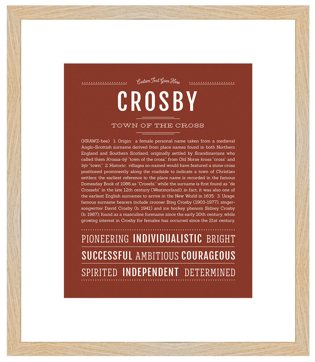 Crosby (female) | Name Art Print