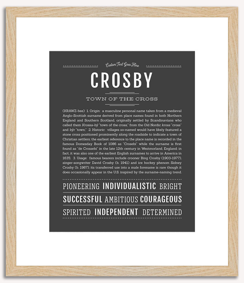 Crosby (female) | Name Art Print