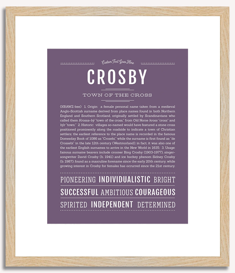 Crosby (female) | Name Art Print