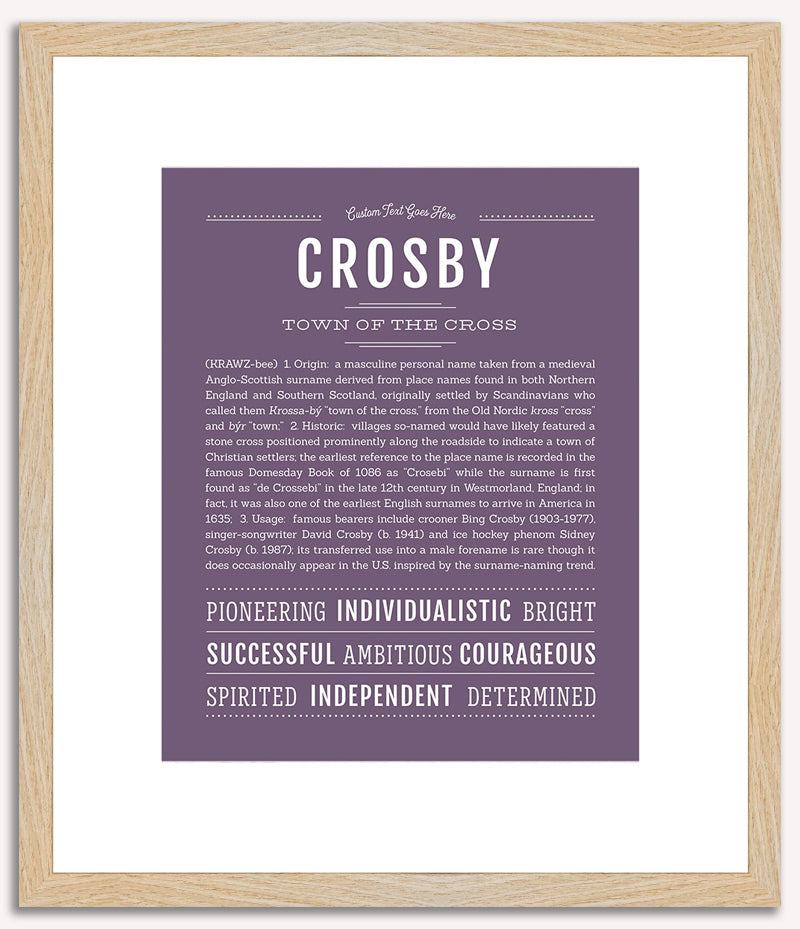 Crosby (male) | Name Art Print