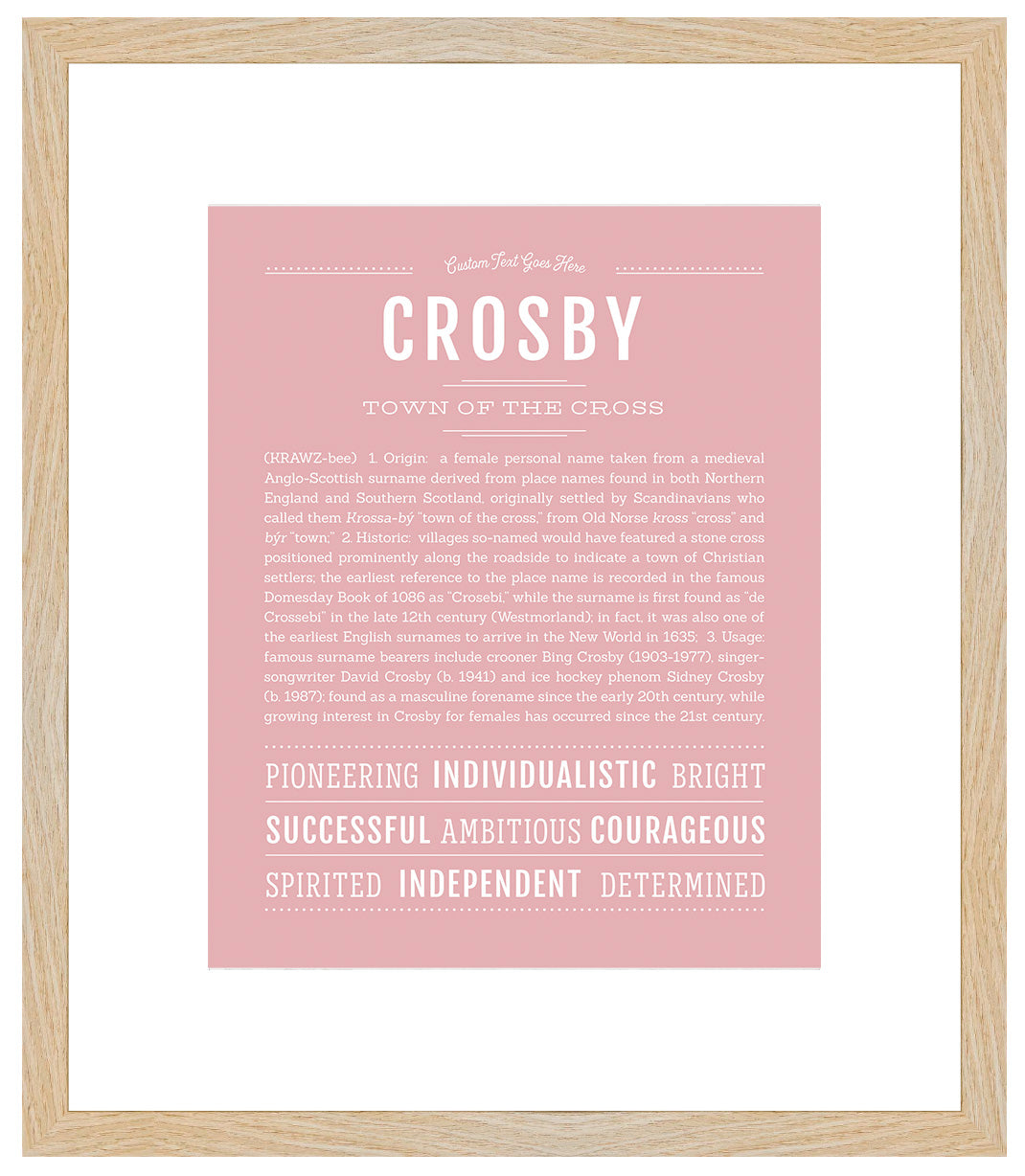 Crosby (female) | Name Art Print