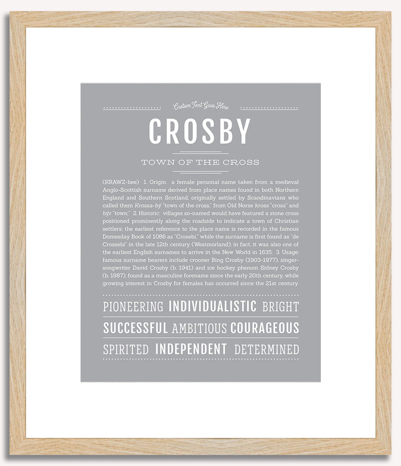 Crosby (female) | Name Art Print