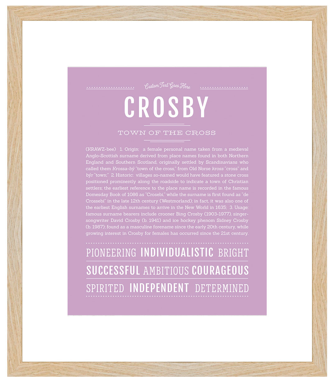 Crosby (female) | Name Art Print